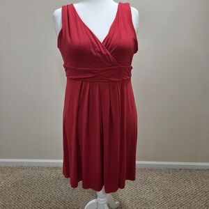 Old Navy Red V-Neck Sleeveless Midi Dress